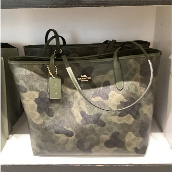NWT COACH City Tote Bag CV953 In Signature Camo Print Authentic - Picture 1 of 8